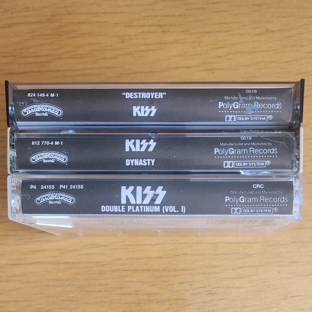 Kiss - Destroyer, Dynasty and Double Platinum  70s Tapes (Lot of 3) 